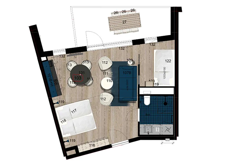 Plantegning – Hotel Family