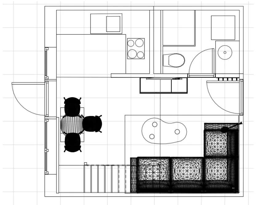 Plantegning – Rekketunet Liten med hems